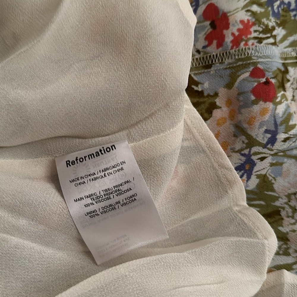 NEW Reformation Nadira Midi  Dress in Countryside Green Yellow Floral | size 6 - Picture 12 of 13